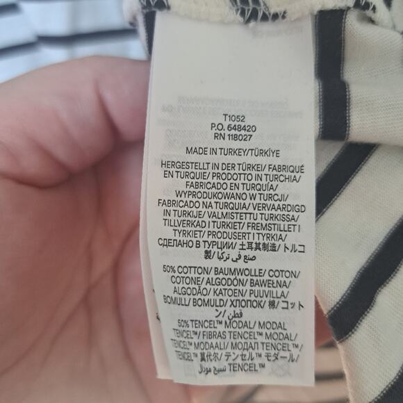 Boden Broderie Ruffle Detail Top White/Navy Stripe Women's Plus 20/22 - Picture 6 of 8